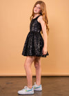 HARPER Square Neck Tulle Sequins Dress