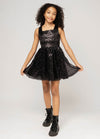 HARPER Square Neck Open Back Sequin Tulle Dress