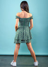 SAGE On/Off Shoulders Smocked Waist Tiered Ruffle Dress