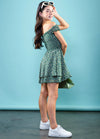 SAGE On/Off Shoulders Smocked Waist Tiered Ruffle Dress