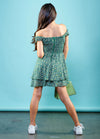 SAGE On/Off Shoulders Smocked Waist Tiered Ruffle Dress