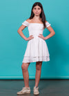 SAGE On/Off Shoulders Smocked Waist Tiered Ruffle Dress