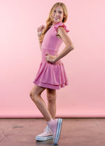 SELENA High Neck Smock Ruffle Dress